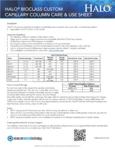 Bioclass_Custom_Cap_Column Care and Use_Rev_0
