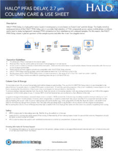 Enviroclass_PFAS Delay_Column Care and Use_Rev_0