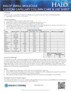 Small Molecule Nano_Capillary Column Care and Use_Rev_0