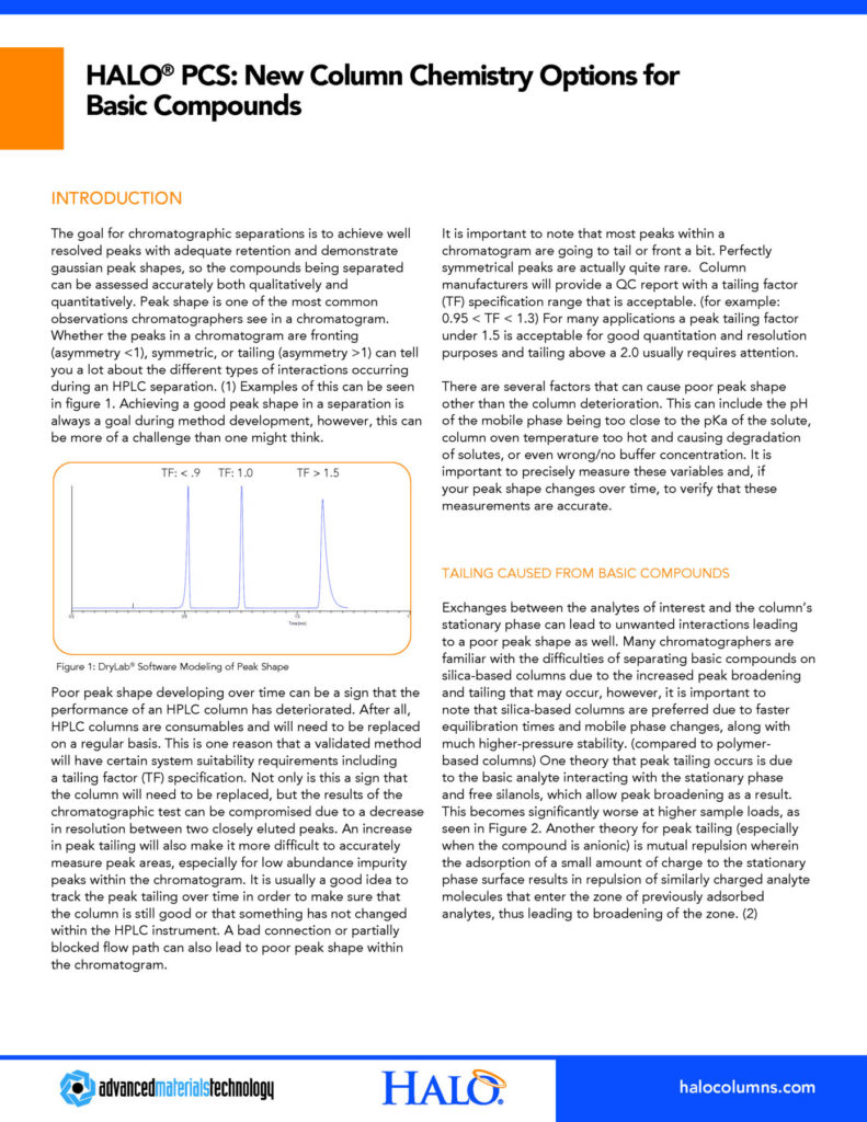 HALO® PCS: New Column Chemistry Options for Basic Compounds